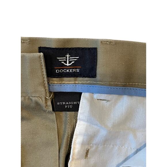 Dockers Straight Fit Tan Flat Front Chinos Mens 32x32 - Picture 3 of 4